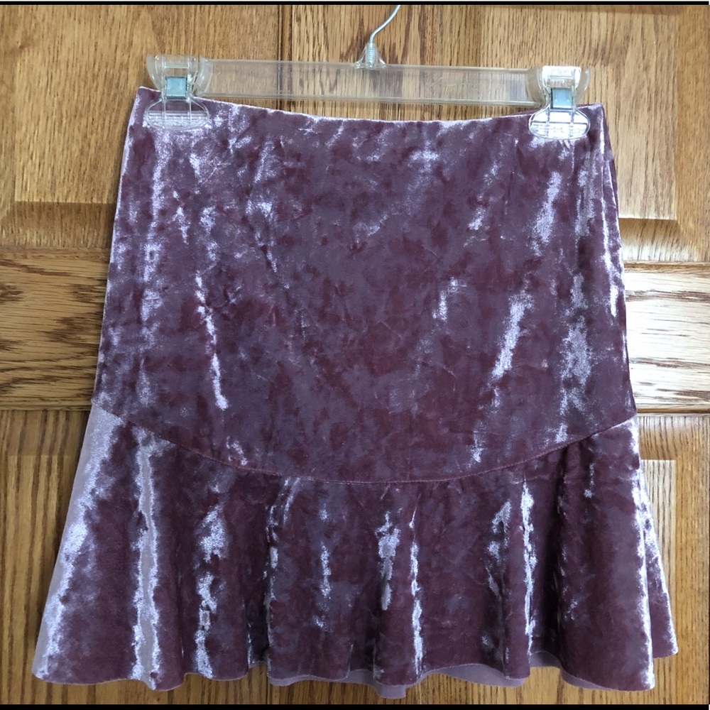Crushed velvet mini skirt (NWOT)